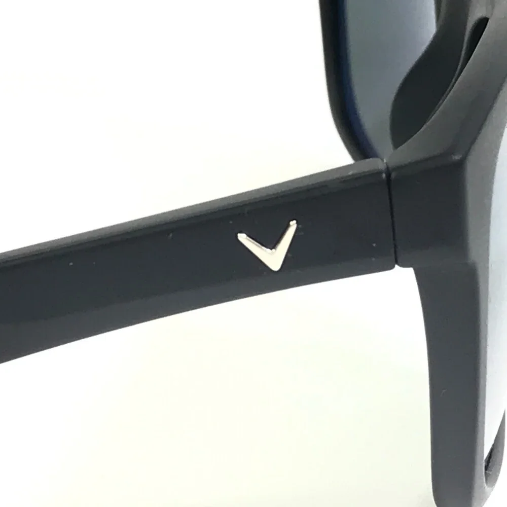 Callaway Sunglasses TROIA BLK Matte Black Square Frames with Mirror Gray Lenses